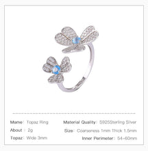 Natural Emerald Topaz Two Flowers Adjustable Ring.