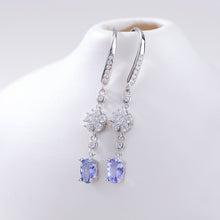 Natural Tanzanite Dainty Earrings Hooks.