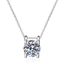 S925 real moissanite D color 1CT and 2CT ring necklace earrings set (with GRA certificate).