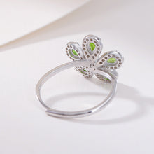 Natural Diopside Flower Adjustable Ring.
