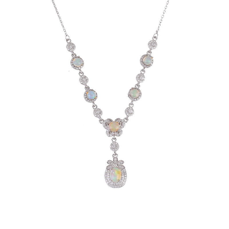 Natural Opal Butterfly Necklace.