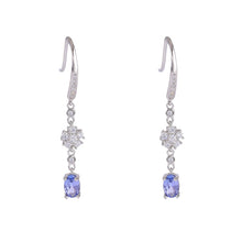 Natural Tanzanite Dainty Earrings Hooks.