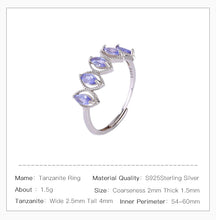 Natural Tanzanite Adjustable Ring.