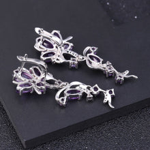 Natural Amethyst Flower Earrings.