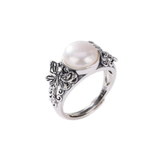 Natural Freshwater Pearl Butterfly Adjustable Ring.