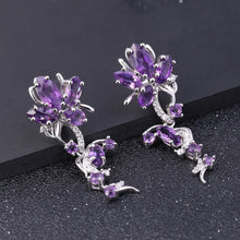 Natural Amethyst Flower Earrings.