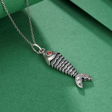 Natural Red Jade Fish Necklace.