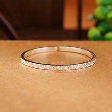 999 Silver Auspicious Clouds Engraved Adjustable Bangle.