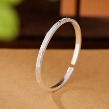 999 Silver Auspicious Clouds Engraved Adjustable Bangle.