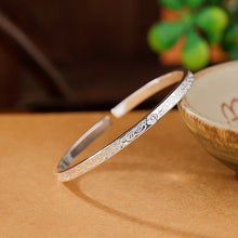 999 Silver Auspicious Clouds Engraved Adjustable Bangle.