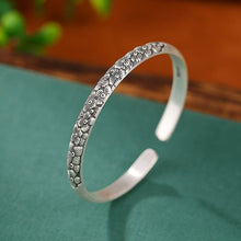 S999 Silver Flower Aged Silver Craft Bangle.