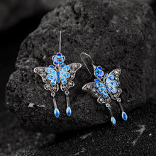 Sterling Silver Cloisonné Butterfly Earrings