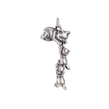 S990 Sterling Silver Kitty And Fox Charms