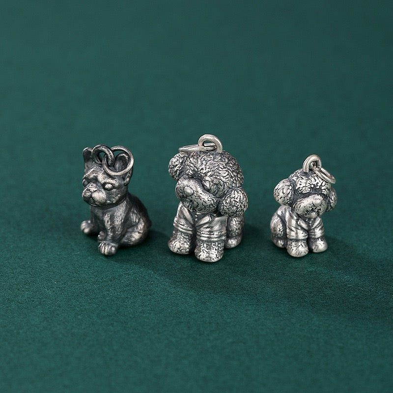S990 Sterling Silver Dogs Puppys Charms