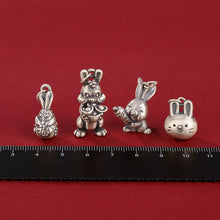 S990 Sterling Silver Money Bunny Charm