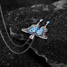Sterling Silver Cloisonné Butterfly Necklace