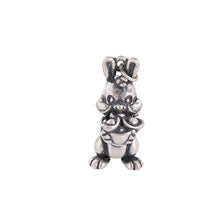 S990 Sterling Silver Money Bunny Charm