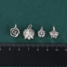S990 Sterling Silver Butterfly Flower Charms