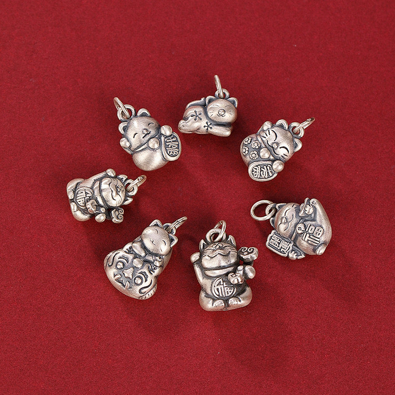 S990 Sterling Silver Cats Charms