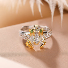 Natural Green Jade Golden Toad Frog Adjustable Ring