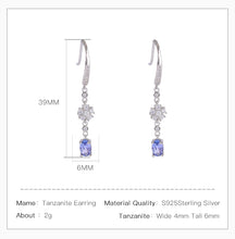 Natural Tanzanite Dainty Earrings Hooks.