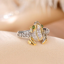 Natural Green Jade Golden Toad Frog Adjustable Ring