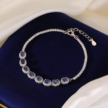 S925 sterling silver natural sapphire drop bracelet.