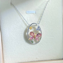 S925 Sterling Silver Natural Tourmaline Butterfly Necklace.
