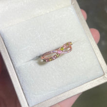 S925 Sterling Silver Natural Tourmaline Wave Ring.