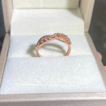 S925 Sterling Silver Natural Tourmaline Wave Ring.