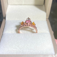 S925 Sterling Silver Natural Tourmaline Crown Ring.