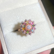 S925 sterling silver natural tourmaline firework ring.