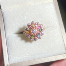 S925 sterling silver natural tourmaline firework ring.