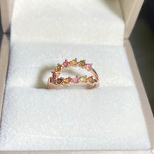 S925 Sterling Silver Natural Tourmaline Fashion Ring.