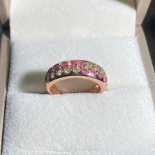 S925 Sterling Silver Natural Tourmaline Symmetry Ring.