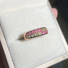 S925 Sterling Silver Natural Tourmaline Symmetry Ring.