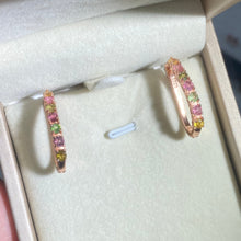 S925 sterling silver natural tourmaline ear hooks.