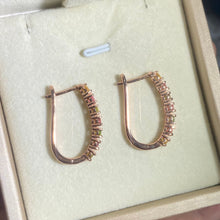 S925 sterling silver natural tourmaline ear hooks.