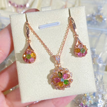 S925 Sterling Silver Natural Tourmaline Flower Pendant.