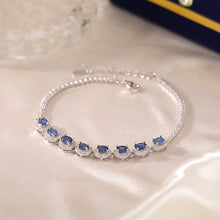 S925 sterling silver natural sapphire drop bracelet.