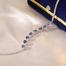 S925 sterling silver natural sapphire drop bracelet.