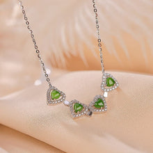 Natural Green Jade Clover 2 In 1 Necklace.