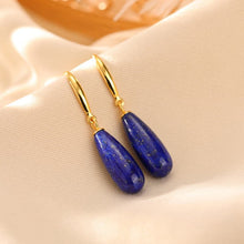 Natural Lapis Lazuli Dangle Earrings.