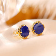 Natural Lapis Lazuli Earrings Necklace Set.