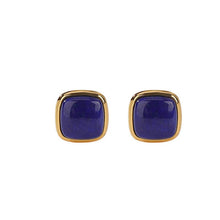 Natural Lapis Lazuli Square Earrings.
