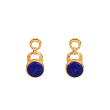 Natural Lapis Lazuli Dangle Earrings.