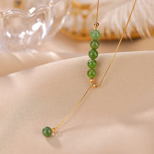 Natural Green Jade Adjustable Necklace.