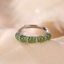 Natural Green Jade Adjustable Ring.