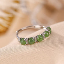 Natural Green Jade Adjustable Ring.