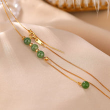 Natural Green Jade Adjustable Necklace.